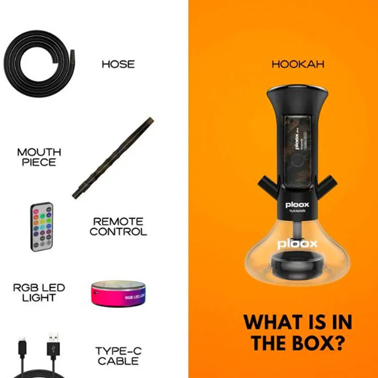 قلیان پرتابلی قابل شارژ پلوکس رنگ آبی روشن