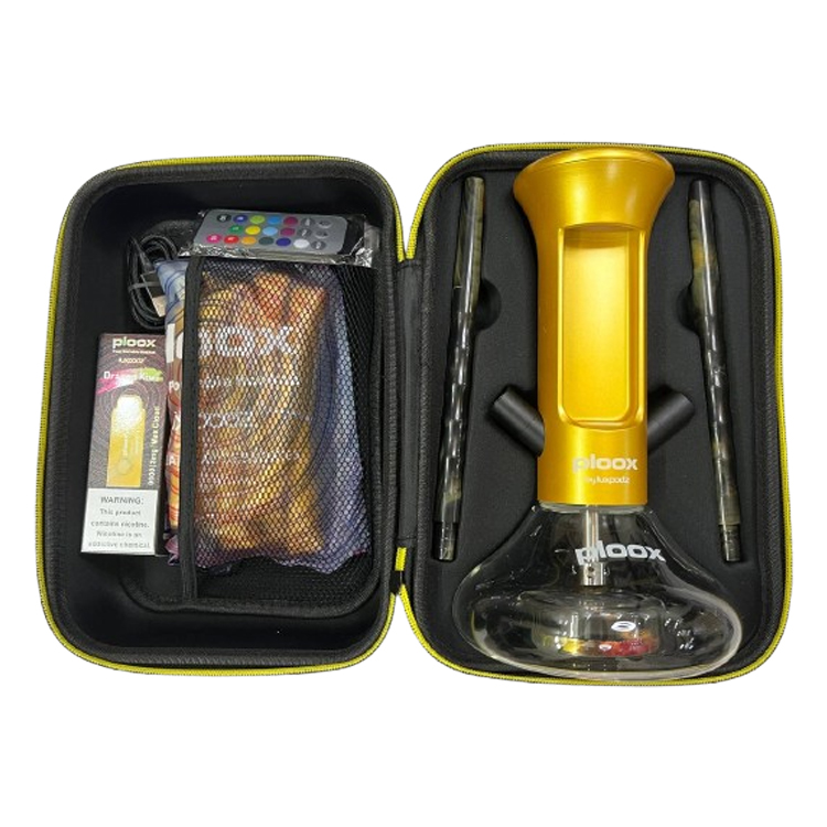 قلیان پرتابلی قابل شارژ پلوکس رنگ طلایی